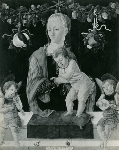 The Walters Art Museum — Italian, 15th cen. Schiavone, Giorgio. Madonna and Child with two Music-making angels — insieme